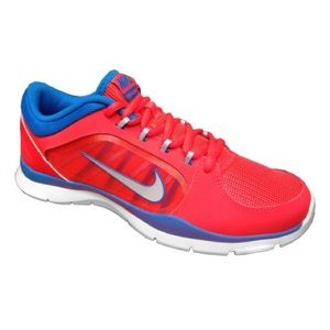 Nike Flex Trainer 4 Cross Trainers Crimson Platinum Pink Blue